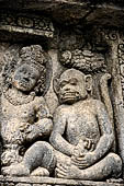 Prambanan - Candi Lara Jonggrang, the Shiva Temple, panels with reliefs of lokapala (dikpala) the protectors of the directions.